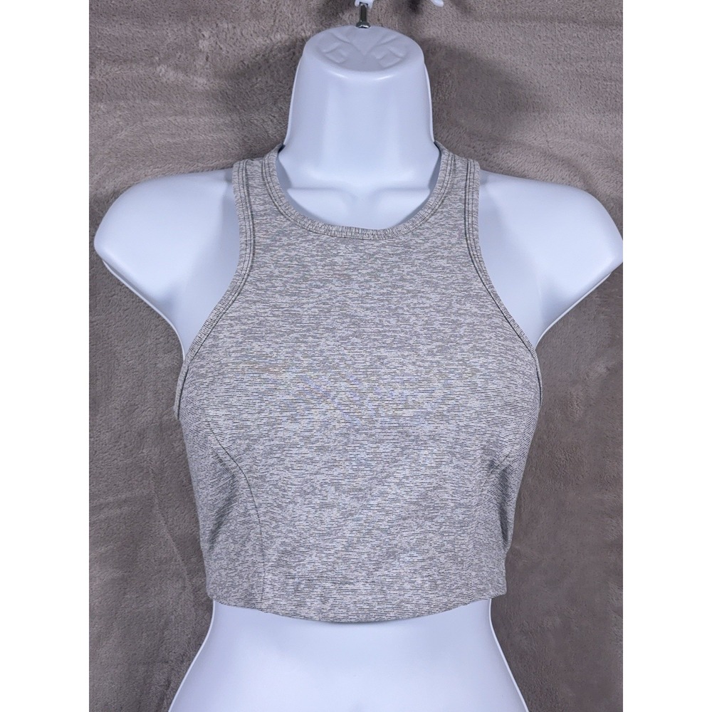 Outdoor Voices Sports Bra Womens XS Gray Heather Cropped Racerback Activewear